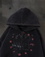 Ditch LA Hoodies Pony Zipup (Coal) (2)